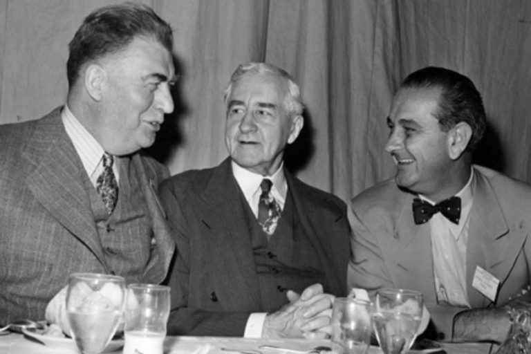 Senator Edwin C. Johnson, Jesse Jones, and Senator Lyndon B. Johnson